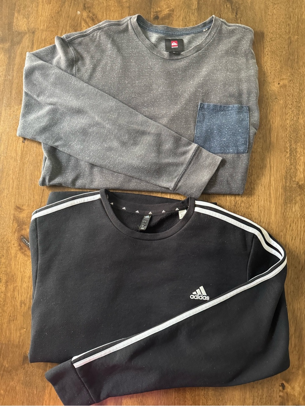 Quicksilver & adidas Lot- Crewneck Sweatshirt and Long Sleeve Tee